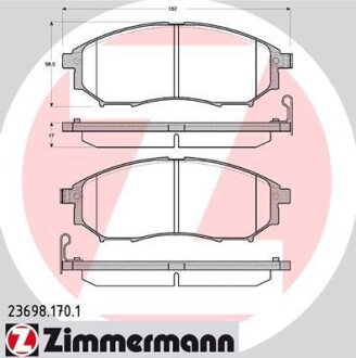 Колодки тормозные дисковые ZIMMERMANN 23698.170.1