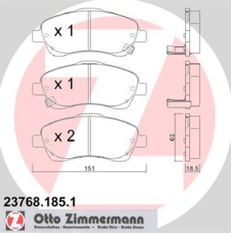 Колодки тормозные дисковые ZIMMERMANN 23768.185.1