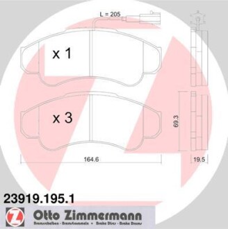 Гальмiвнi колодки дисковi ZIMMERMANN 239191951