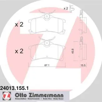 Гальмiвнi колодки дисковi ZIMMERMANN 240131551