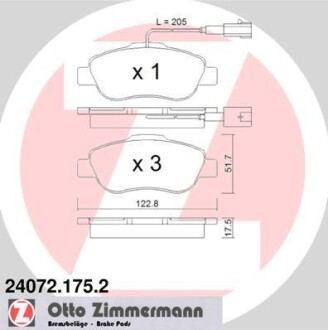 Колодки гальмівні дискові ZIMMERMANN 24072.175.2