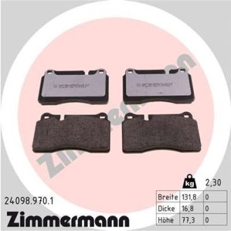 Колодки тормозные дисковые ZIMMERMANN 24098.970.1