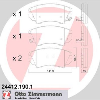 Комплект гальмівних колодок ZIMMERMANN 24412.190.1