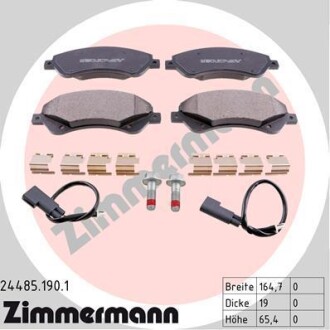 Колодки тормозные дисковые, к-кт ZIMMERMANN 244851901