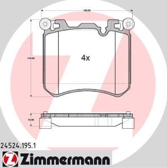 Колодки гальмівні дискові ZIMMERMANN 245241951