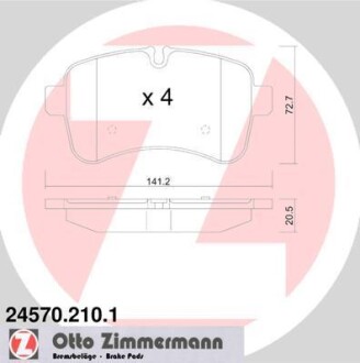 Гальмiвнi колодки дисковi заднi ZIMMERMANN 245702101