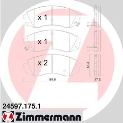 Тормозные колодки дисковые передние ZIMMERMANN 245971751 (фото 1)