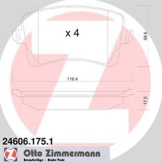 Комплект тормозных колодок ZIMMERMANN 24606.175.1