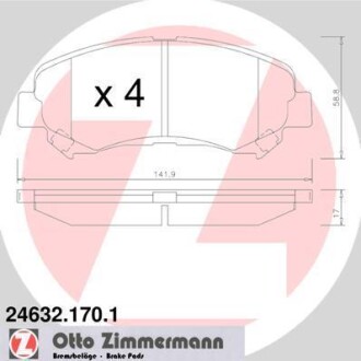 Колодки гальмівні дискові ZIMMERMANN 24632.170.1