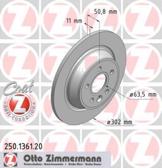 Диск тормозной ZIMMERMANN 250.1361.20