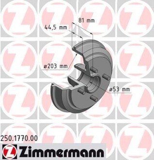 Гальмiвнi барабани заднi ZIMMERMANN 250177000