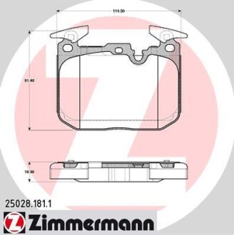 Колодки гальмівні дискові ZIMMERMANN 25028.181.1