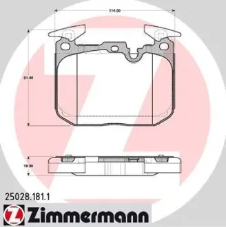 Колодки гальмівні дискові ZIMMERMANN 25028.181.1