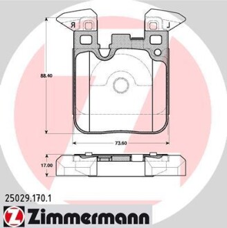 Колодки тормозные дисковые ZIMMERMANN 25029.170.1