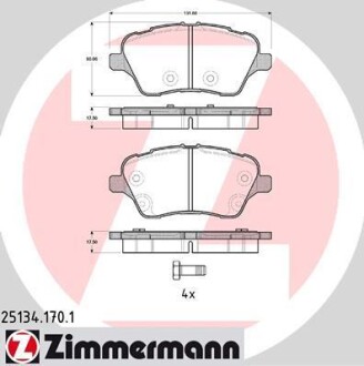 Колодки тормозные дисковые ZIMMERMANN 25134.170.1