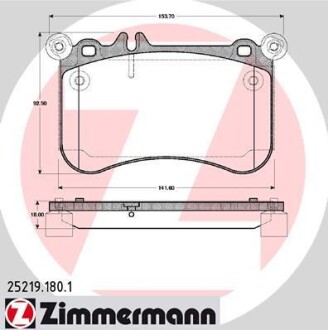 Колодки тормозные дисковые ZIMMERMANN 252191801