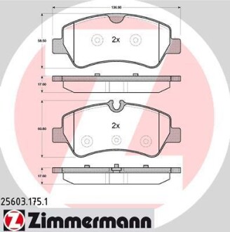 Колодки тормозные дисковые ZIMMERMANN 25603.175.1