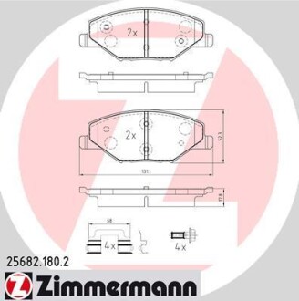 Колодки гальмівні дискові ZIMMERMANN 256821802