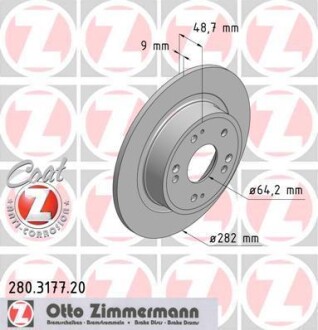 Диск гальмівний ZIMMERMANN 280317720