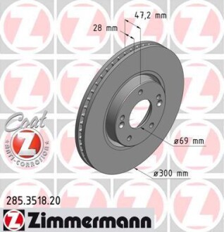 Диск гальмівний ZIMMERMANN 285.3518.20