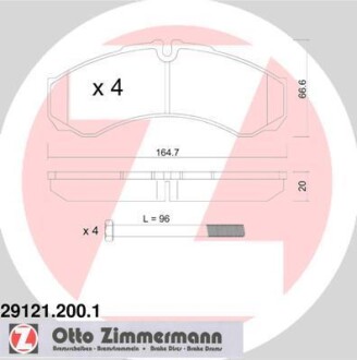 Гальмiвнi колодки дисковi ZIMMERMANN 291212001