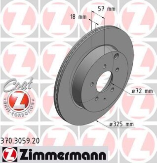 Диск тормозной ZIMMERMANN 370.3059.20