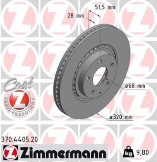 Диск гальмівний ZIMMERMANN 370440520