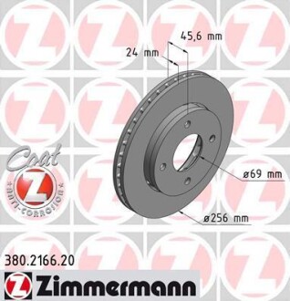 Гальмiвнi диски переднi ZIMMERMANN 380216620