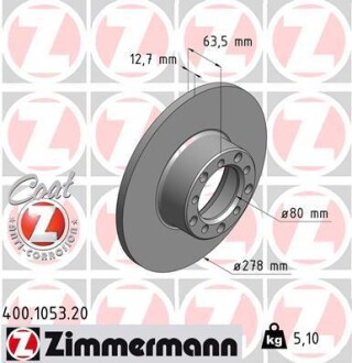 Диск тормозной Coat Z ZIMMERMANN 400105320