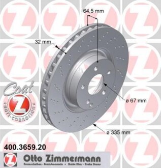 Диск гальмівний ZIMMERMANN 400365920