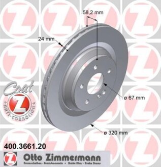 Диск тормозной ZIMMERMANN 400.3661.20