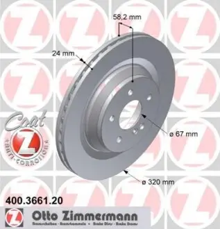 Диск тормозной ZIMMERMANN 400.3661.20