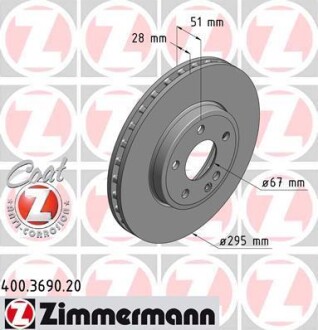 Диск гальмівний ZIMMERMANN 400.3690.20