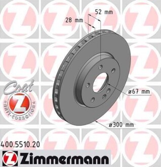 Диск гальмівний ZIMMERMANN 400.5510.20