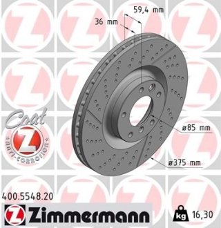 Диск гальмівний ZIMMERMANN 400554820