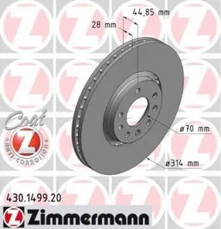 Диск гальмівний ZIMMERMANN 430149920