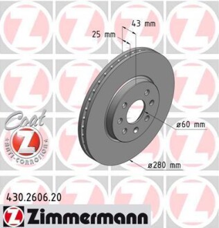 Гальмiвнi диски переднi ZIMMERMANN 430260620