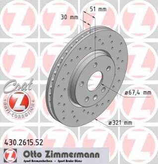 Диск тормозной ZIMMERMANN 430261552