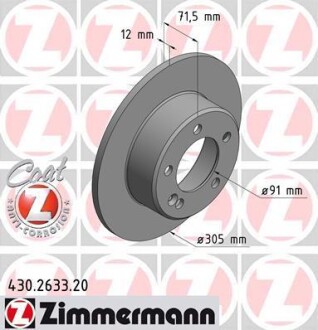 Диск тормозной ZIMMERMANN 430263320