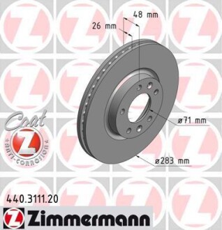 Диск гальмівний ZIMMERMANN 440311120