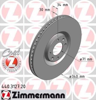 Диск гальмівний ZIMMERMANN 440312720