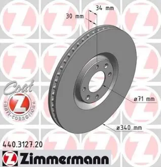 Диск тормозной ZIMMERMANN 440312720