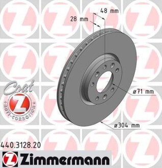 Гальмiвнi диски переднi ZIMMERMANN 440312820