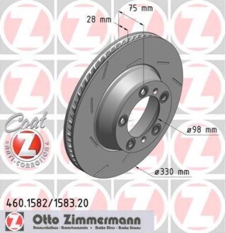 Диск гальмівний ZIMMERMANN 460158220