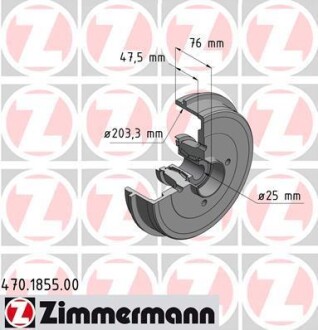 Барабан гальмівний ZIMMERMANN 470.1855.00