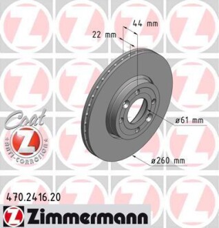 Диск гальмівний ZIMMERMANN 470241620