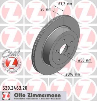 Гальмiвнi диски ZN заднi ZIMMERMANN 530246320