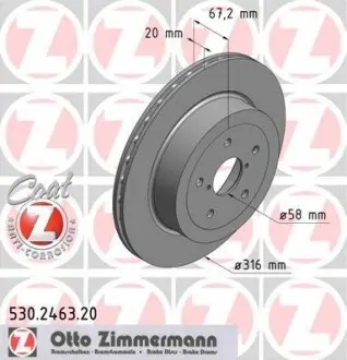 Тормозной диск задний ZIMMERMANN 530246320