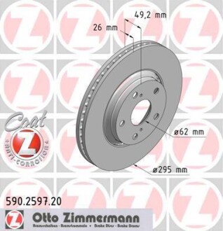 Диск гальмівний ZIMMERMANN 590259720