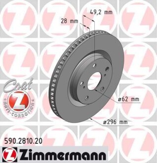 Диск гальмівний ZIMMERMANN 590.2810.20